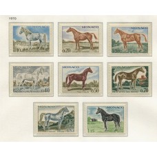 MONACO 1970 Yv. 831/8 SERIE COMPLETA DE ESTAMPILLAS MINT CABALLOS 20 Euros